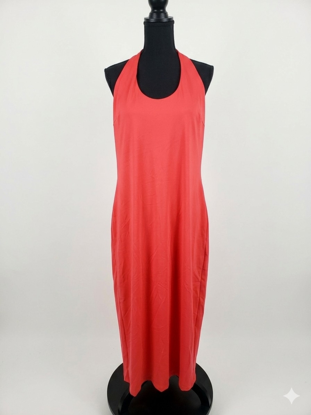 Popilush Coral Halter Maxi Dress